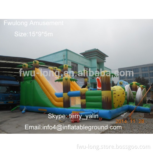 15m Giant kids Jurassic park inflatable bouncer slide